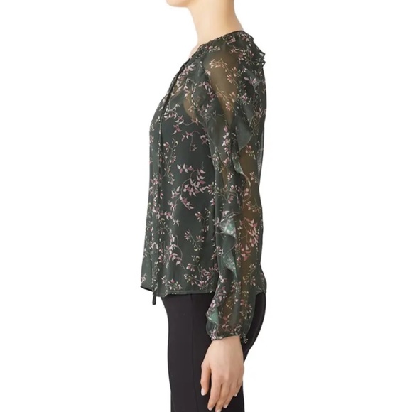 Slate and Willow Sheer Green Floral Blouse - Picture 2 of 4